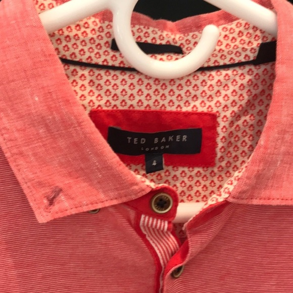 Ted Baker Pink “ish” / Red Polo Shirt Vibrant Design - Picture 8 of 9
